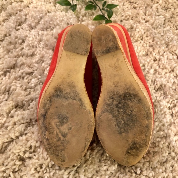 Suede coral ZARA wedge heel; peep toe - Picture 6 of 7
